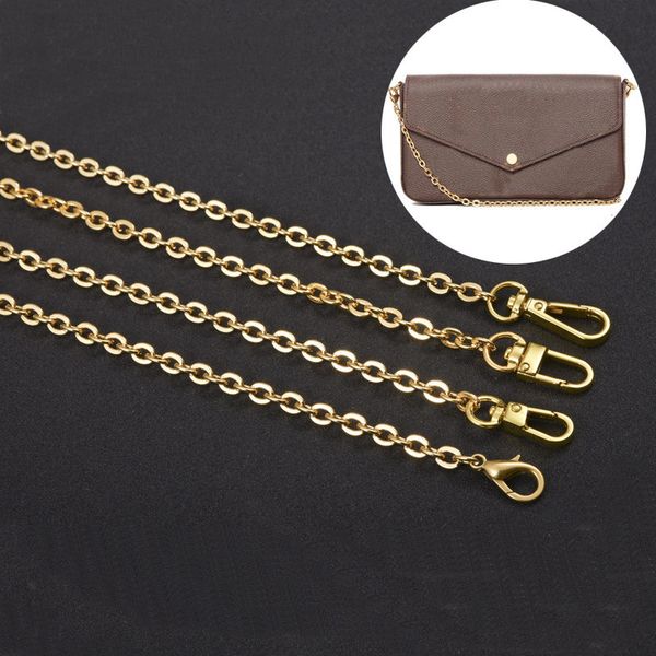 

bag parts accessories copper chain highgrade gold metal exclusive chain handbag bags short carrying chains handle o shape purse handle strap, Black