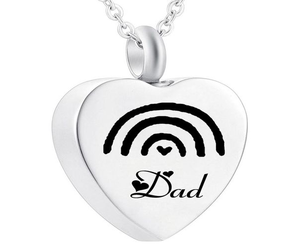 

rainbow bridge heart pendant cremation jewelry for mom dad memorial urn necklace ashes keepsake with funnel kits6806968, Silver