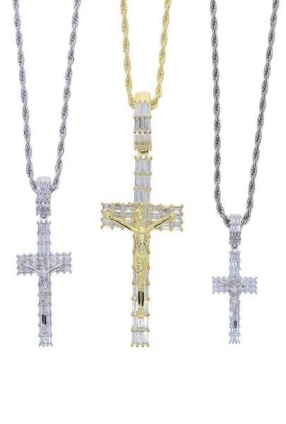 

chains fashion female cross pendants drop gold silver color crystal pendant necklace jewelry for men women whole4444648