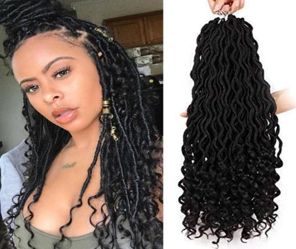 

rebeauty locs crochet hair short faux locs crochet braids hair with curly ends synthetic crochet hair extensions 3 pieces 184021212091227, Black