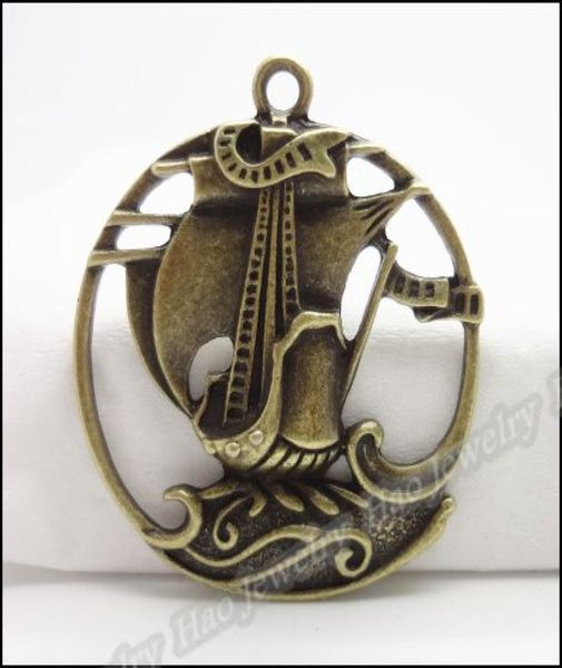 

vintage ship pendant antique bronze alloy fit bracelet necklace diy jewelry findings 25pcslot1539020, Bronze;silver