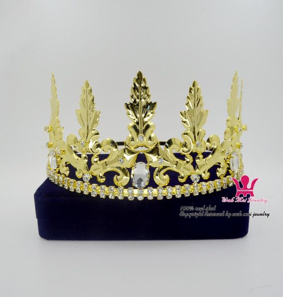 

noble king queen crown imperial medieval tiara headband pageant party costume for men or women hair accessories cosplay props 00044928316, White;golden