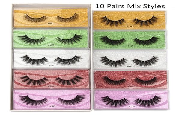 

10 styles false eyelashes natural long fake eyelash extension thick cross faux 3d mink eye lashes makeup mix 10pairs1265741