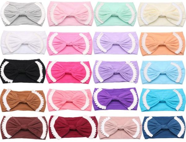 

colors baby girl lace nylon headband fashion elasticity soft candy color bohemia bow infant hair accessories9933207, Slivery;white