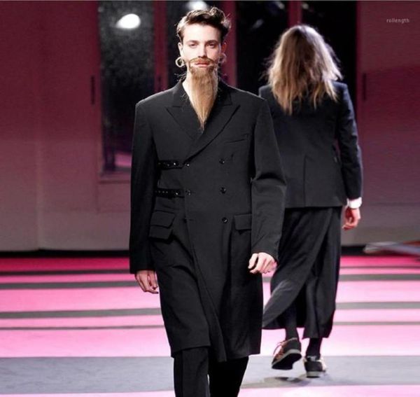 

s6xl customizable new men039s clothing yamamoto stage show doublebreasted suit in the long section loose multibutton suit23392881527873, White;black