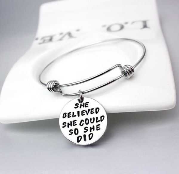 

new popular silver plated engraved motivational words charm bangle for whole 5 pcs5468139, Black