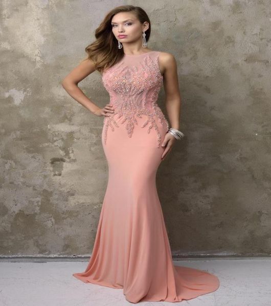 

see through back mermaid evening dress 2021 party formal gown prom dresses sweep train formal coral pageant gowns sequined dresses3800355, Black;red