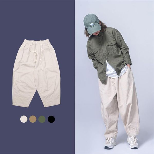

wide leg pant streetwear vintage hip hop harem pants trousers japan korea elastic waist loose casual men women couple male flat210e, Black