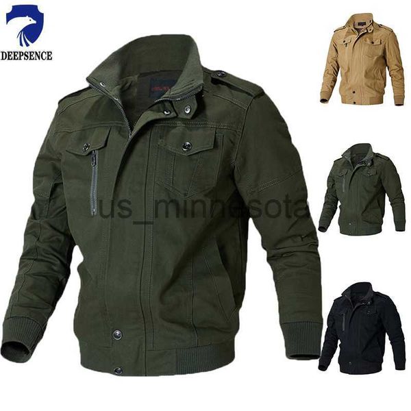 

men's jackets 2023 new spring and autumn men coat cotton tough guy wind wearresistant breathable windproof air force work jacket men&#0, Black;brown