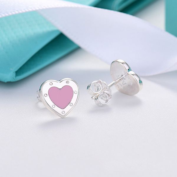 

fashion stud earrings woman studs earing luxury 925 silver needle heart designer earring colors letter jewelry women wedding gift, Golden;silver