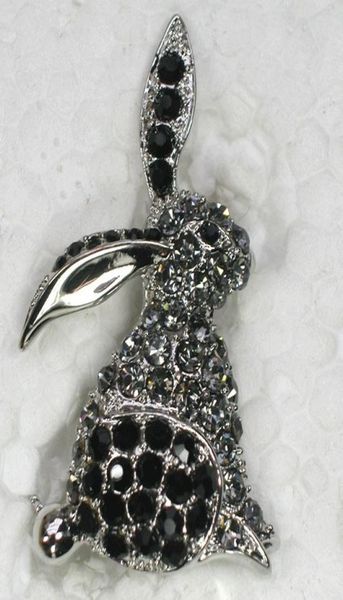 

whole crystal rhinestone easter bunny rabbit pin brooch c1841386018, Gray