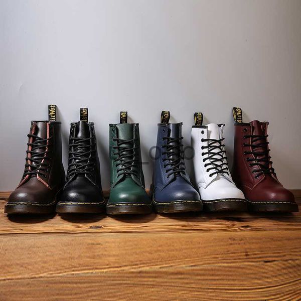

boots genuine leather boots for women thick rubber sole fashion men winter boots martens shoes j230811, Black