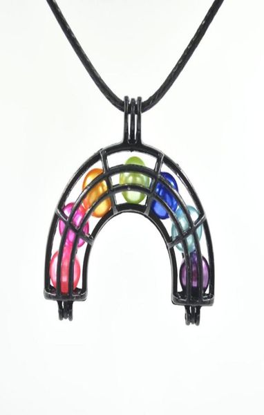 

black rainbow pearls cages fashion kid love wish oyster pearl pendants gift whole bulk gemstone lockets diy charms without ako7418185, Silver