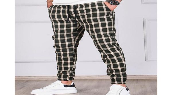 

men039s pants fashion tapered plaid stripe tie jogging casual mens korean joggers4458918, Black