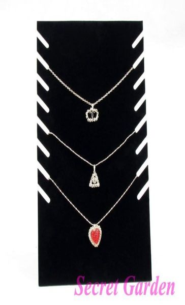 

whole 4 black velvet necklace display stand holder board for 8 pcs6801538