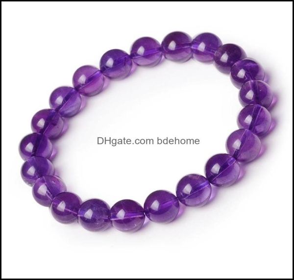 

beaded strands bracelets jewelry 8mm round beaded strand shape genuine natural purple amethyst crystal gemstone beads bracelet for6445256, Black