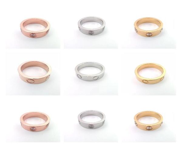 

love ring mens rings designer ring jewelry for women titanium steel width 4 5 6mm never fade not allergic band2989761, Silver