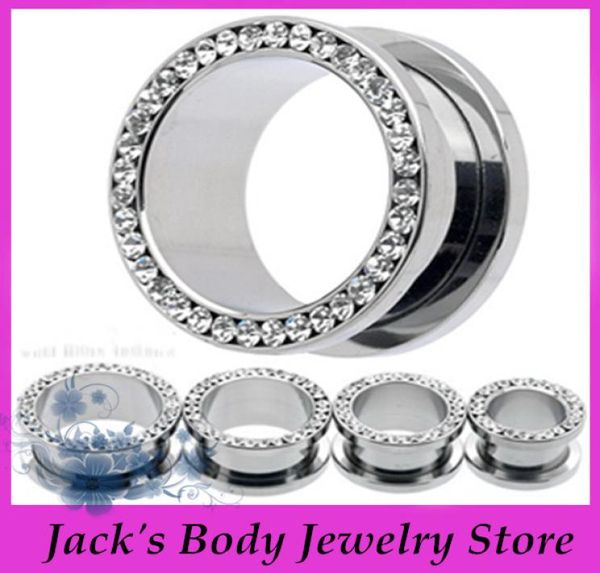 

flesh tunnel ear plug f80 mix 416 mm 80pcslot stainless steel body jewelry ear tunnel4613859, Silver