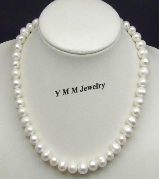 

personality white pearl necklace 10mm real freshwater pearl necklace genuine natural pearl jewelry6923592, Silver