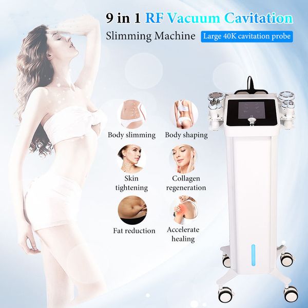 

40k cavitation machine 9 in 1 ret cets 40khz radio frequency slimming machine beauty machine for skin care cavitation vacuum cellulite reduc