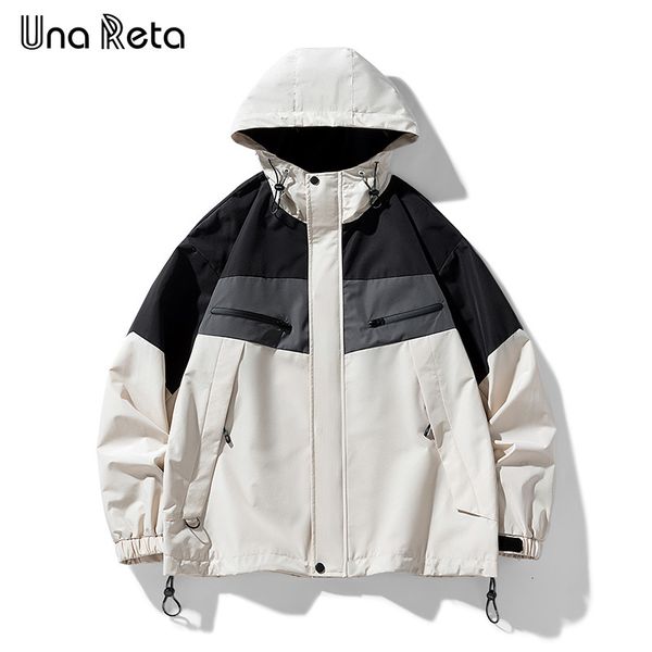 

mens jackets una reta men streetwear casual plus size tracksuit coat harajuku spring autumn hip hop zipper splicing couple jacket 230810, Black;brown