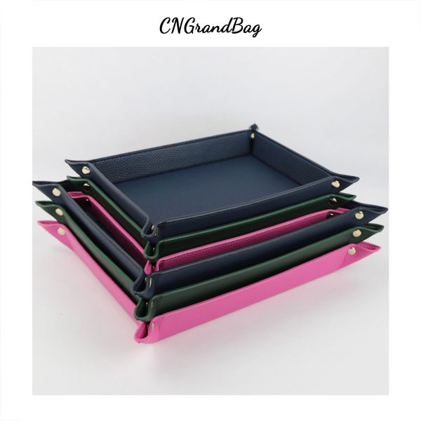 

bag parts accessories customized foldable pu leather tray for dice table key wallet coin organizer square deskstorage box jewelry 230810, Black