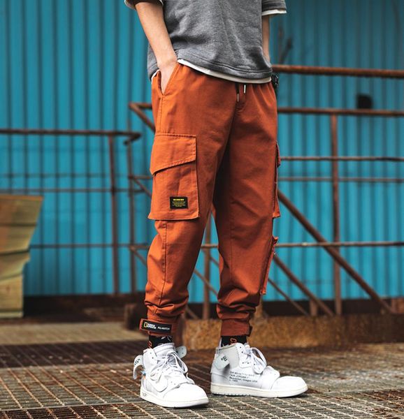 

big pockets cargo pants fashion classic men039s sweatpants cotton hip hop homme trousers army streetwear plus size5499689, Black