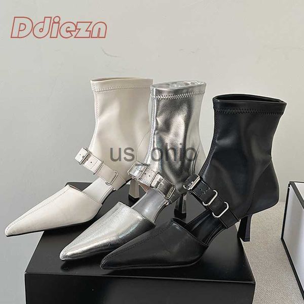 

boots female ankle boots pointed toe ladies footwear high heels summer fashion pumps casual chelsea shoes women modern booties j230811, Black