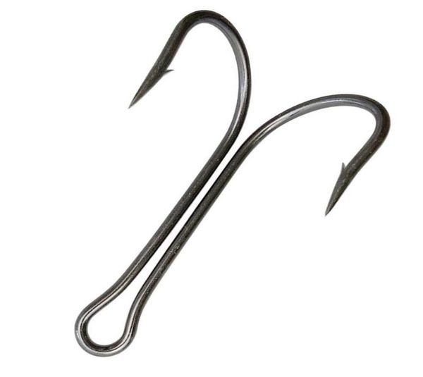 

60pcs fishing hooks tackle saltwater double hook high carbon steel black dual fishing hooks 8404877454