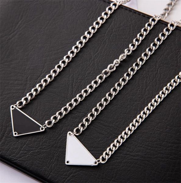 

luxury designer necklace silver rope chain womens necklace triangle pendant design party hip hop punk necklaces for mens names sta3634608
