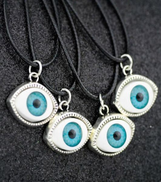 

whole 50pcslot fashion evil eye pendants turkish luck charms necklaces alloy jewelry hj2011770643, Silver