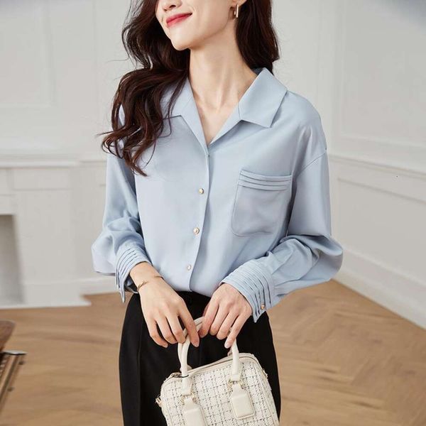 

title spring shirt and autumn korean style unique white french elegelegant folded shishirt