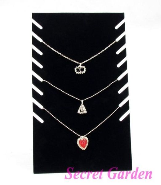 

whole 4 black velvet necklace display stand holder board for 8 pcs7962693