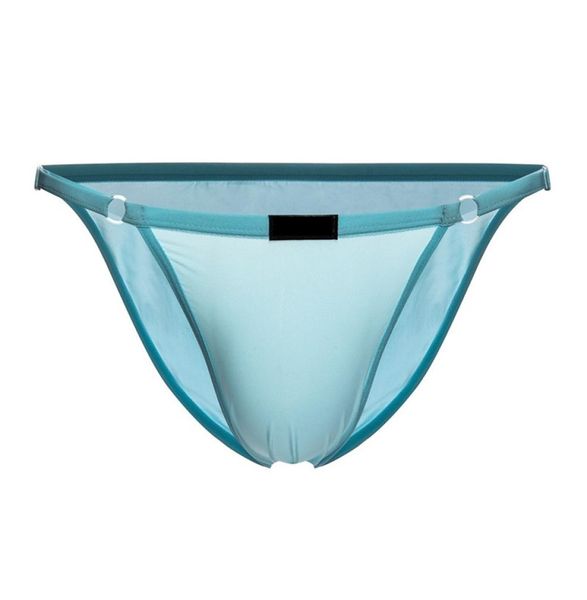 

men ice silk underwear briefs see through bikini ly adjustable waist transparent briefs shorts pouch erotic lingerie1341888, Black;white