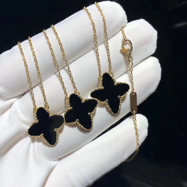 

designer women clover necklace fashion luxury 15mm flowers four-leaf cleef pendant necklaces jewelry agate for men gold chain moissanite nec, Silver