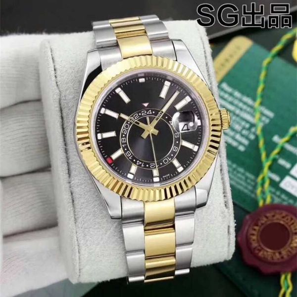 

automatic watch ro lexes quality sky dweller bands aaa 42mm men watches sapphire glass with original green 0mvl