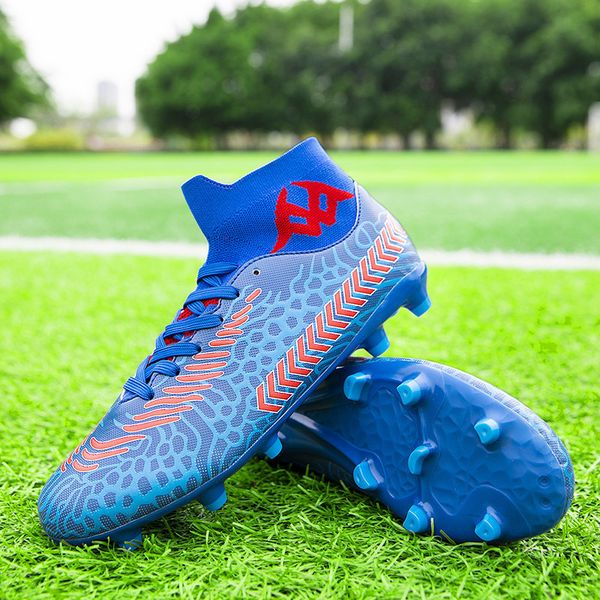 

dress shoes highknitting long spikes men's soccer antishock printing football sneakers breathable boots for men 230810, Black