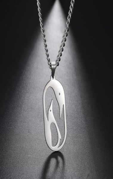 

pendant necklaces cazador animal penguin necklace hollow design stainless steel for women gift jewelry3059450, Silver