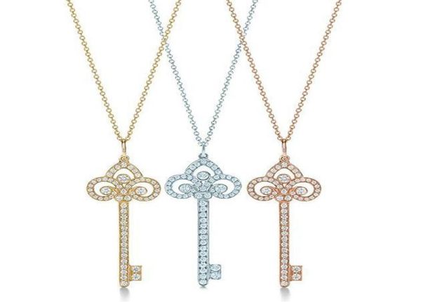 

fashion pendant necklaces for women simple key full diamond pendants necklace designer jewelry silver plated gifts chirstmas thank1170668
