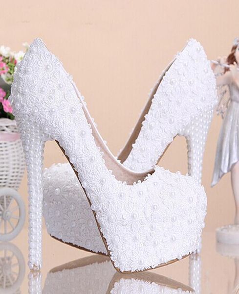 

white wedding dress shoes 4 inches heel bridal dress shoes lace flower bridesmaid shoes match wedding outfit bridal high heels6141245, Black