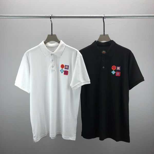 

men's plus tees & polos round neck embroidered and printed polar style summer wear with street pure cotton t-shirts 522, Black