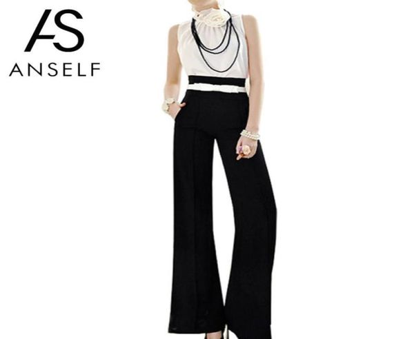 

anself vintage women loose trousers zipper high waist pocket front flare wide leg office ladies pants black bell bottom pants y1907109287, Black;white