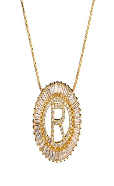 

2022 letter jewelry necklace for women men zircon 26 letters pendant circle gold color ot fashion1410853, Silver