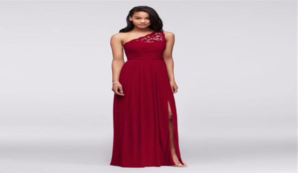 

long one shoulder lace bridesmaid dress f17063 chiffon and lace wedding party dress evening dress formal dresses vestidos de festa4071748, White;pink