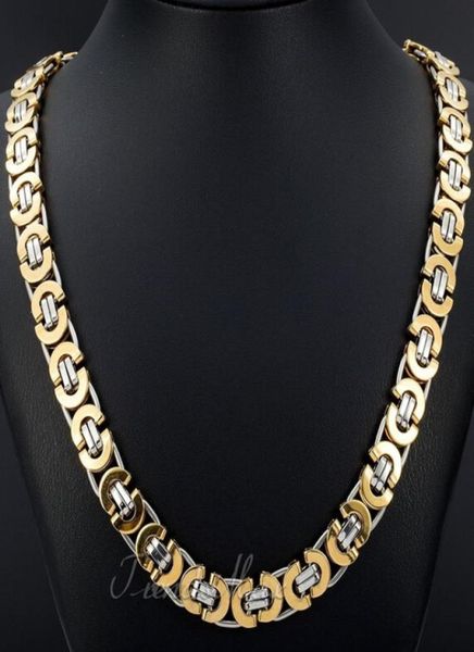 

with lobster clasp jewelry 8mm 24039039 gold silver stainless steel flat byzantine curb link necklace chain for friends holi2897031