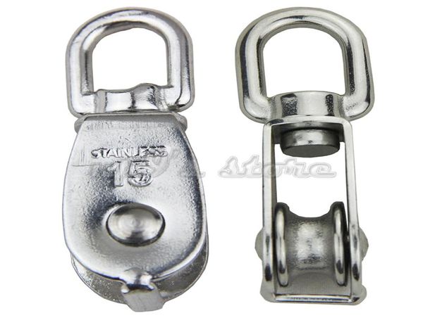

2pcs single wheel swivel lifting rope pulley block heavy duty stainless steel5742670