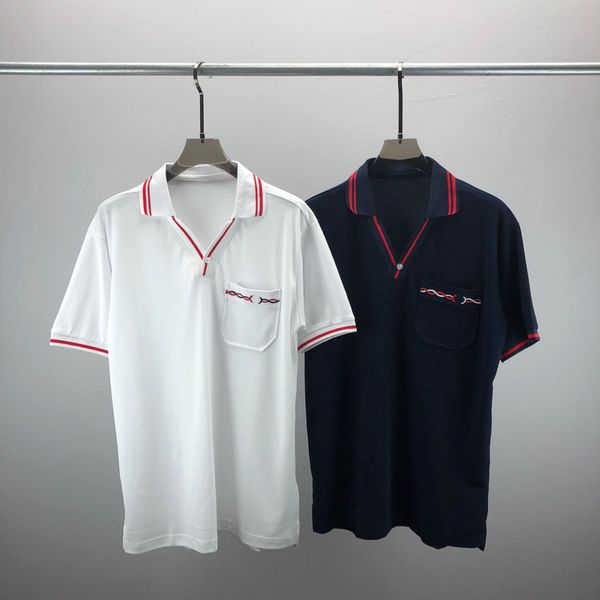 

men's plus tees & polos round neck embroidered and printed polar style summer wear with street pure cotton t-shirts 521, Black