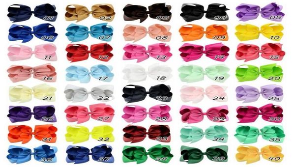 

170pcslot 3335 039039 ribbon bows with clipsolid color bows clipbaby hair bowboutique hair accessories girls hair cli9872412, Slivery;white