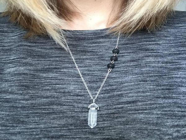 

aromatherapy essential oil diffuser necklaces natural stone hexagonal prism pendant necklaces jewelry for women men ps08732496939, Silver