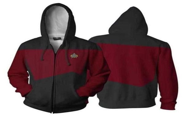 

star voyager trek hoodies 3d print men hoodie hoody man hip hop casual coat sweatshirts with zipper q08149186709, Black